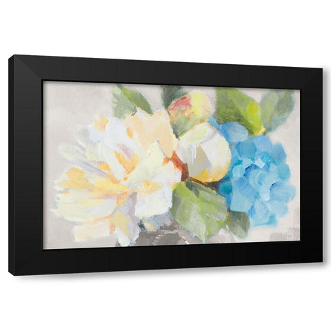 Mid Summer Bloom Blues II Black Modern Wood Framed Art Print with Double Matting by Loreth, Lanie