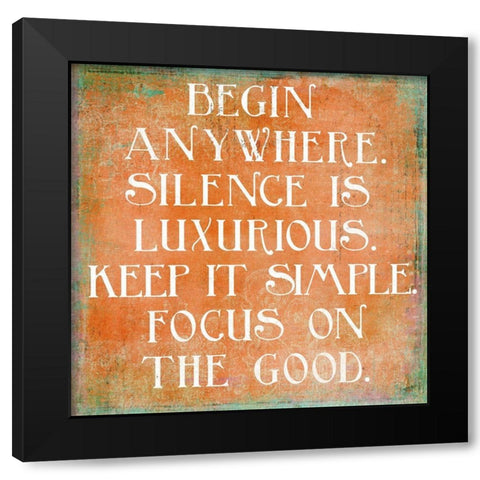 Focus On The Good Black Modern Wood Framed Art Print with Double Matting by SD Graphics Studio