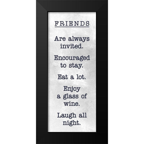 FRIENDS Black Modern Wood Framed Art Print by SD Graphics Studio
