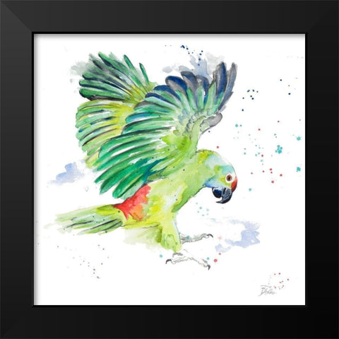 Amazon Parrot I Black Modern Wood Framed Art Print by Pinto, Patricia