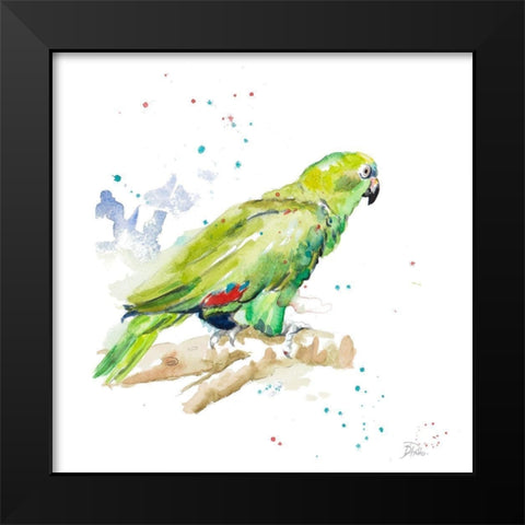 Amazon Parrot III Black Modern Wood Framed Art Print by Pinto, Patricia
