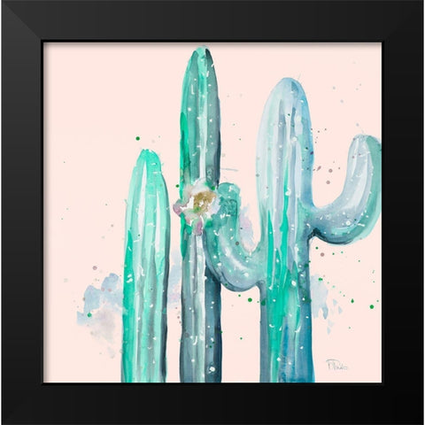 Desert Cactus on Blush Black Modern Wood Framed Art Print by Pinto, Patricia