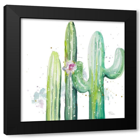 Desert Cactus Black Modern Wood Framed Art Print with Double Matting by Pinto, Patricia