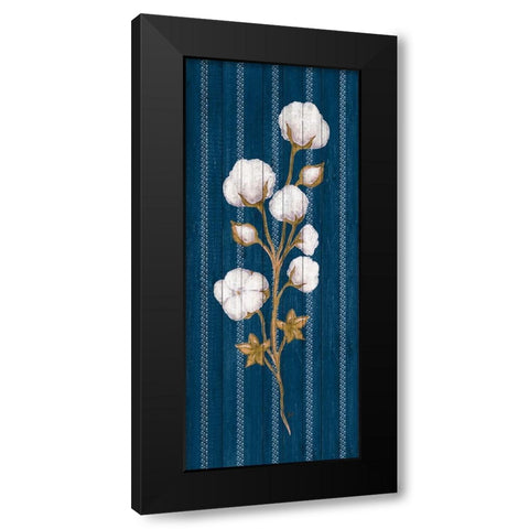 Cotton Wood Floral Stripe I Black Modern Wood Framed Art Print with Double Matting by Metz, Andi