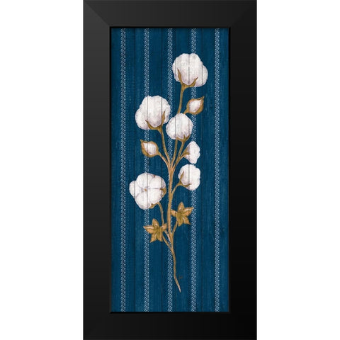 Cotton Wood Floral Stripe I Black Modern Wood Framed Art Print by Metz, Andi