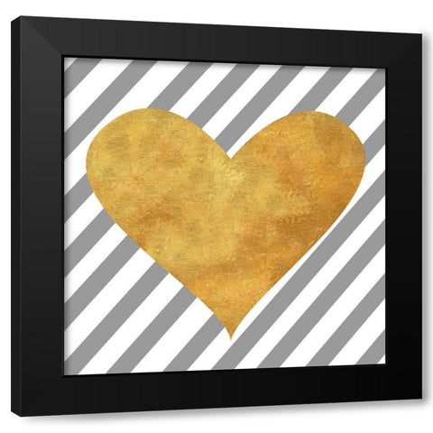 Loving Stripes Black Modern Wood Framed Art Print by SD Graphics Studio