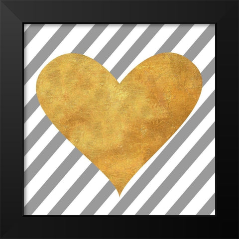 Loving Stripes Black Modern Wood Framed Art Print by SD Graphics Studio