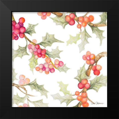 Watercolor Holly I Black Modern Wood Framed Art Print by Gaynor, Janice