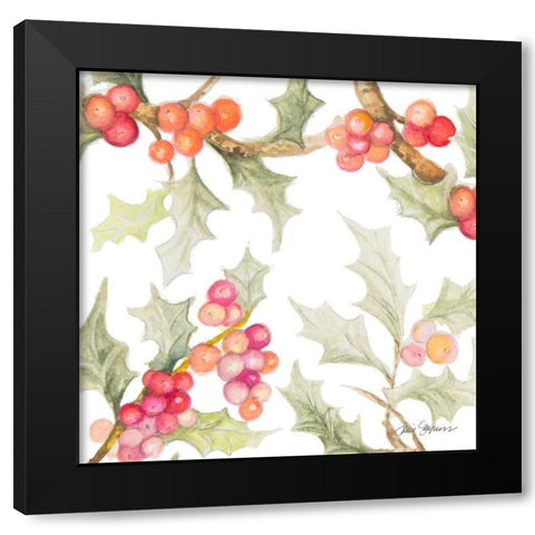 Watercolor Holly II Black Modern Wood Framed Art Print with Double Matting by Gaynor, Janice