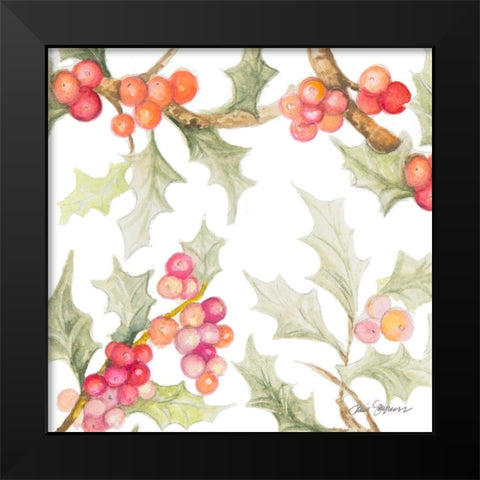 Watercolor Holly II Black Modern Wood Framed Art Print by Gaynor, Janice