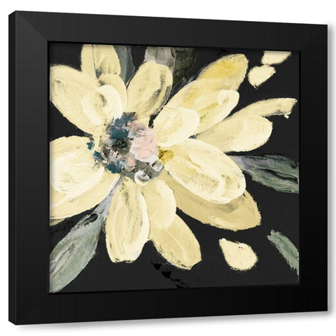 Yellow Blooms I Black Modern Wood Framed Art Print with Double Matting by Loreth, Lanie