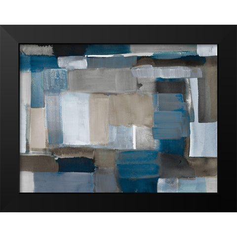 Blue Taupe Light Black Modern Wood Framed Art Print by Loreth, Lanie