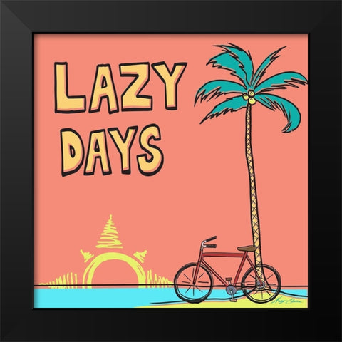 Lazy Days Black Modern Wood Framed Art Print by Edwins, Hugo