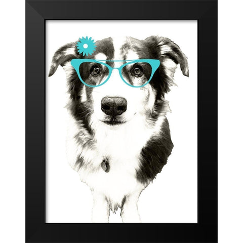 Dogs in Spring Black Modern Wood Framed Art Print by Edwins, Hugo
