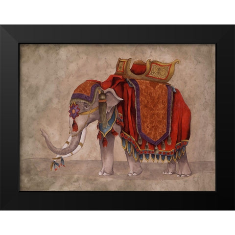 Ceremonial Elephants I Black Modern Wood Framed Art Print by Medley, Elizabeth