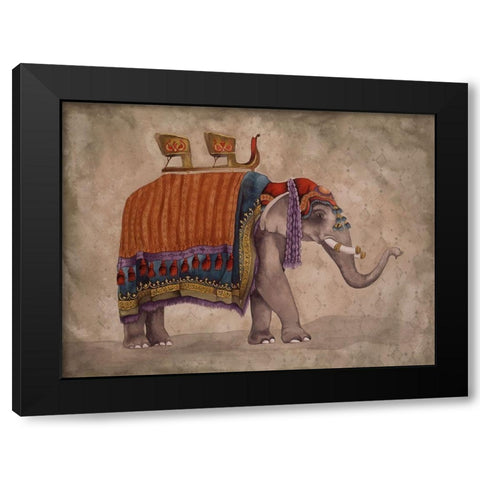 Ceremonial Elephants II Black Modern Wood Framed Art Print with Double Matting by Medley, Elizabeth