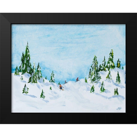 Winter Fun I Black Modern Wood Framed Art Print by DeRice, Julie