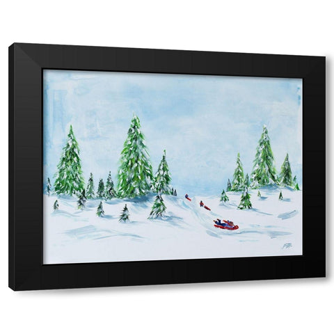 Winter Fun II Black Modern Wood Framed Art Print with Double Matting by DeRice, Julie