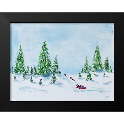 Winter Fun II Black Modern Wood Framed Art Print by DeRice, Julie