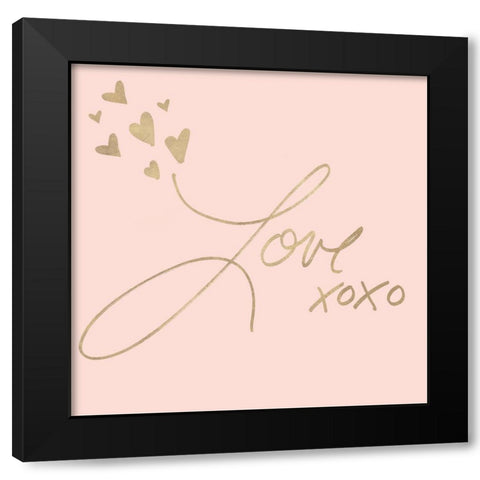 Kisses for Love Black Modern Wood Framed Art Print with Double Matting by SD Graphics Studio