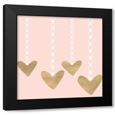 Love Hangs in There Black Modern Wood Framed Art Print by SD Graphics Studio