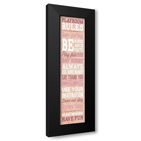 Playroom Rules Black Modern Wood Framed Art Print with Double Matting by SD Graphics Studio