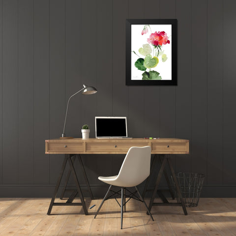 Geranium II Black Modern Wood Framed Art Print by Loreth, Lanie