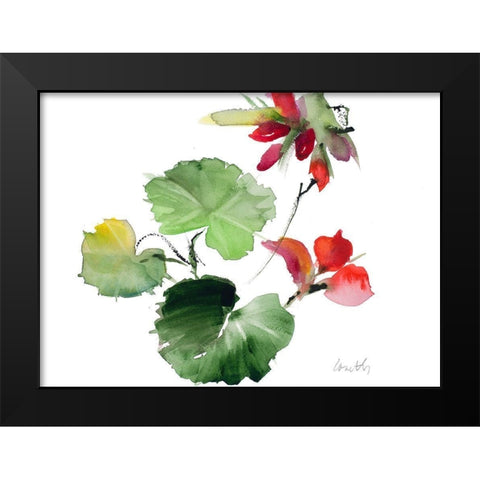 Geranium New Flower Black Modern Wood Framed Art Print by Loreth, Lanie