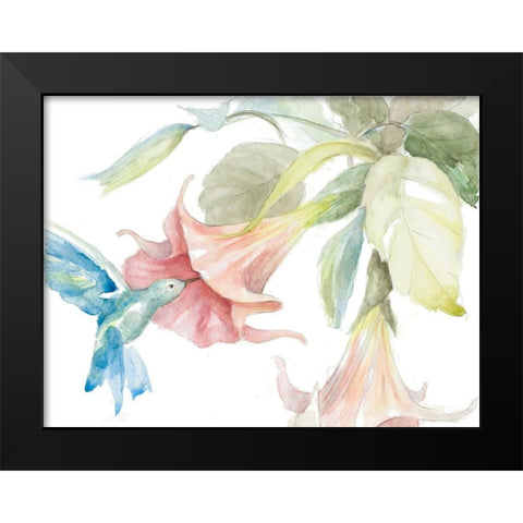 Hummingbird Delights Black Modern Wood Framed Art Print by Loreth, Lanie