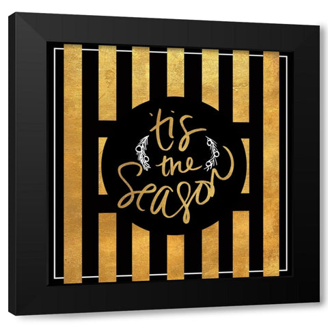 Christmas Gold III Black Modern Wood Framed Art Print by SD Graphics Studio