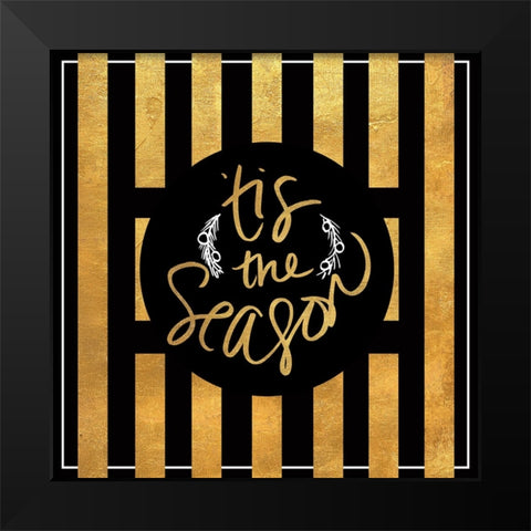 Christmas Gold III Black Modern Wood Framed Art Print by SD Graphics Studio