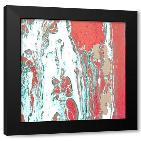Elemental Flow Black Modern Wood Framed Art Print by Edwins, Hugo