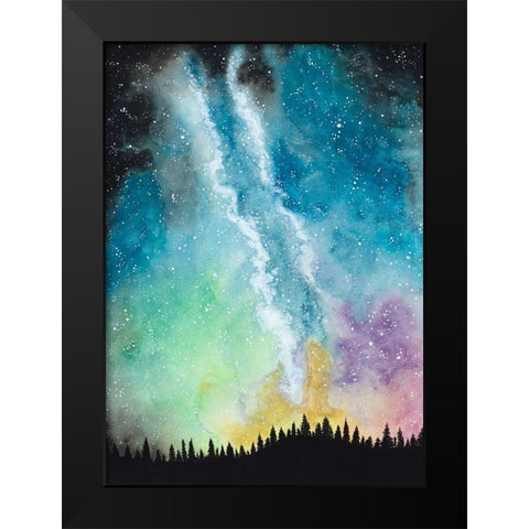 Magical Night Sky Black Modern Wood Framed Art Print by Bucheli, Amaya