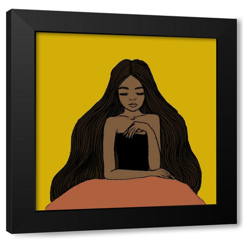 Relax And Chill Black Modern Wood Framed Art Print by Amaya