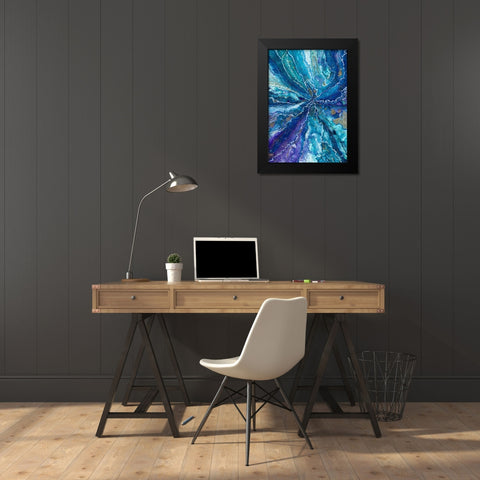 Galactical Blues Black Modern Wood Framed Art Print by Bucheli, Amaya
