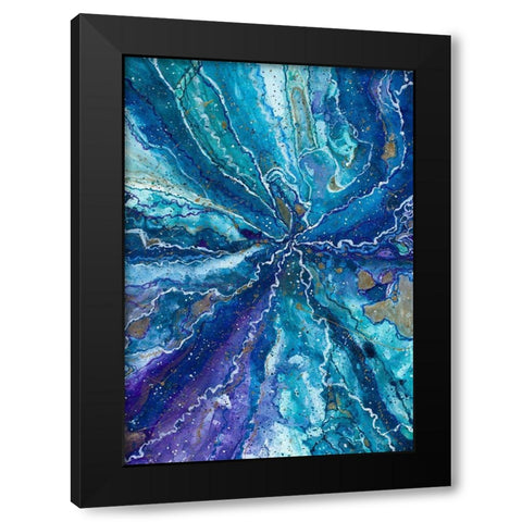 Galactical Blues Black Modern Wood Framed Art Print by Bucheli, Amaya