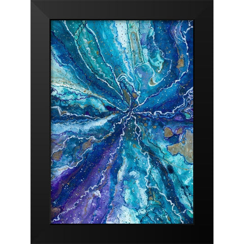 Galactical Blues Black Modern Wood Framed Art Print by Bucheli, Amaya