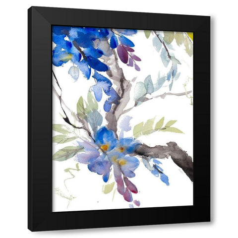 Peaceful Wisteria Black Modern Wood Framed Art Print by Loreth, Lanie