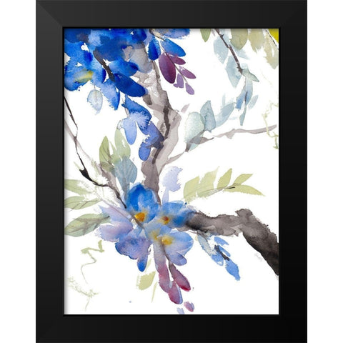 Peaceful Wisteria Black Modern Wood Framed Art Print by Loreth, Lanie