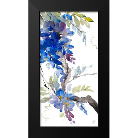 Peaceful Wisteria Black Modern Wood Framed Art Print by Loreth, Lanie