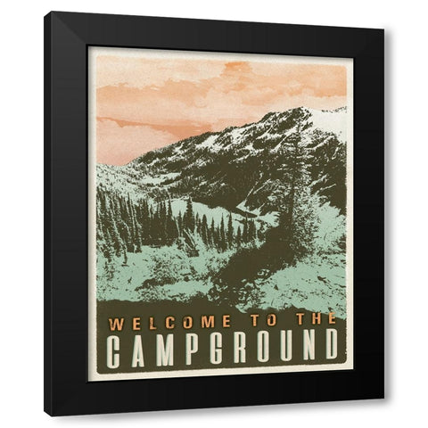 Campground Black Modern Wood Framed Art Print by Wilson, Kali