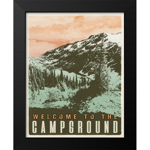 Campground Black Modern Wood Framed Art Print by Wilson, Kali
