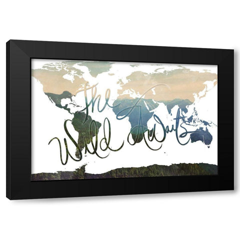 The WIld Awaits Map Black Modern Wood Framed Art Print by Wilson, Kali