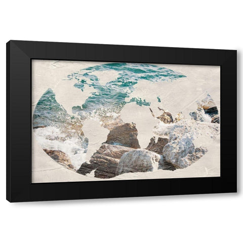 Coastal Circle Black Modern Wood Framed Art Print with Double Matting by Wilson, Kali