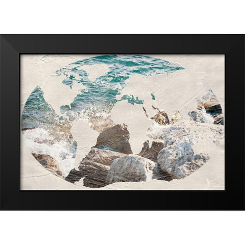 Coastal Circle Black Modern Wood Framed Art Print by Wilson, Kali