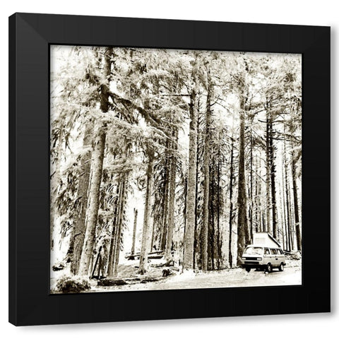Snow In The Forest Black Modern Wood Framed Art Print by Wilson, Kali