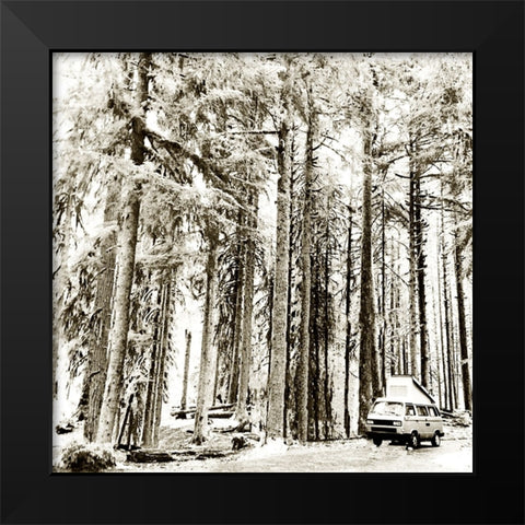 Snow In The Forest Black Modern Wood Framed Art Print by Wilson, Kali
