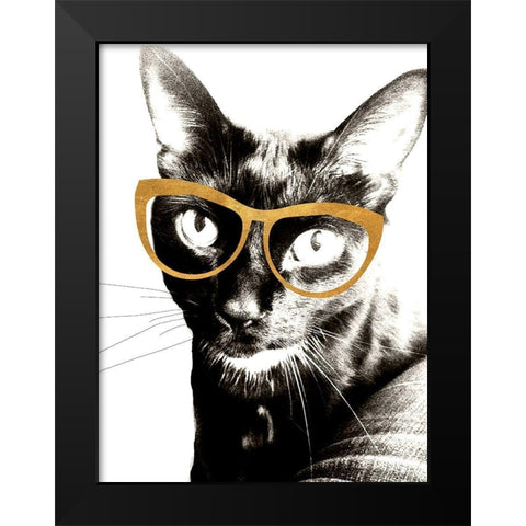 Cool Kat Black Modern Wood Framed Art Print by Wilson, Kali