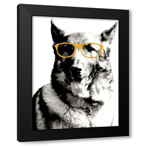 Cool Dog Black Modern Wood Framed Art Print by Wilson, Kali
