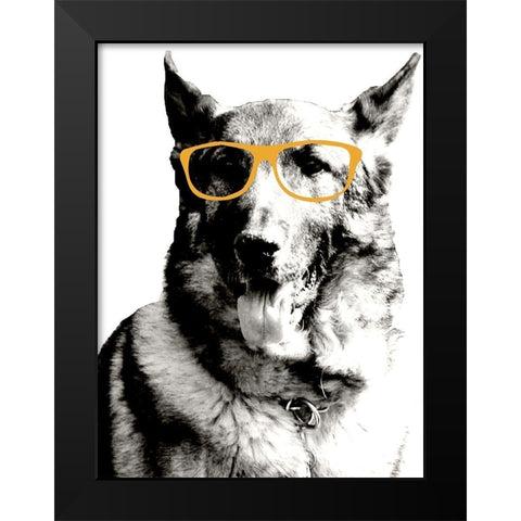 Cool Dog Black Modern Wood Framed Art Print by Wilson, Kali